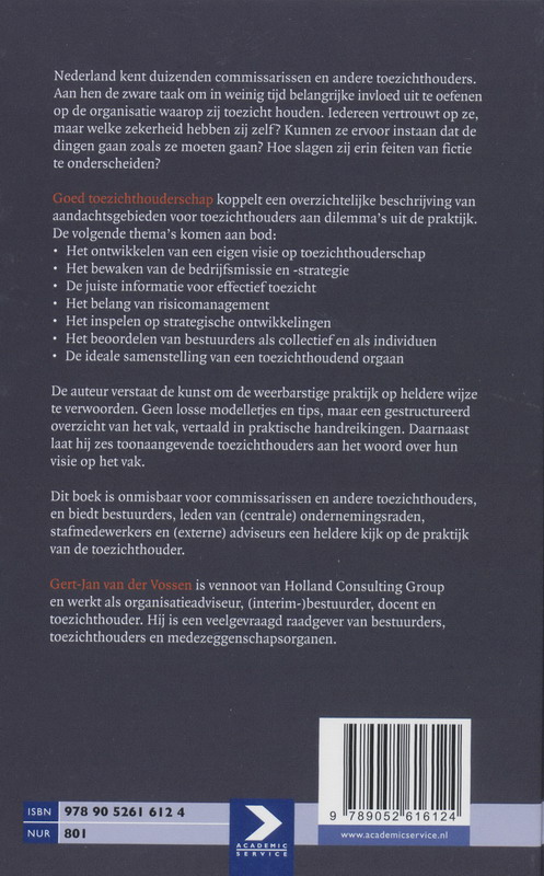 Achterkant van Goed toezichthouderschap
