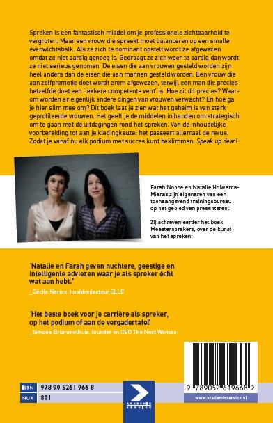 Achterkant van Speak up dear!