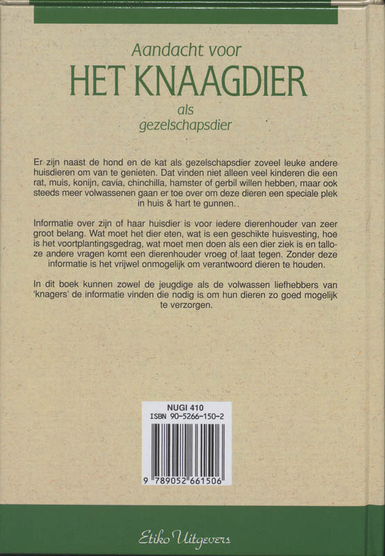Achterkant van Aandacht voor het knaagdier als gezelschapsdier