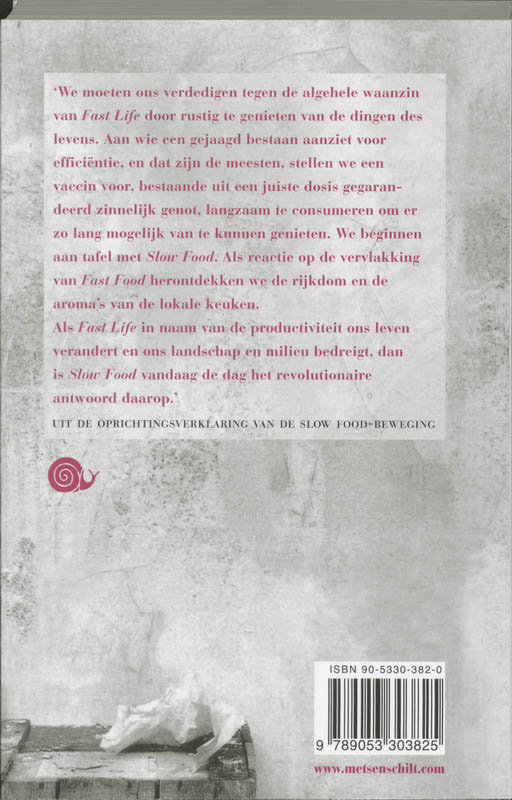 Achterkant van Slow Food