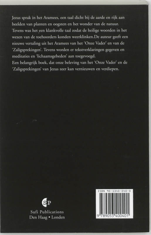 Achterkant van Gebeden van de kosmos