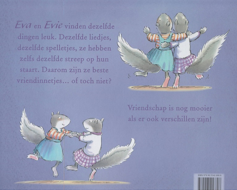 Achterkant van Eva en Evie en de logeerpartij