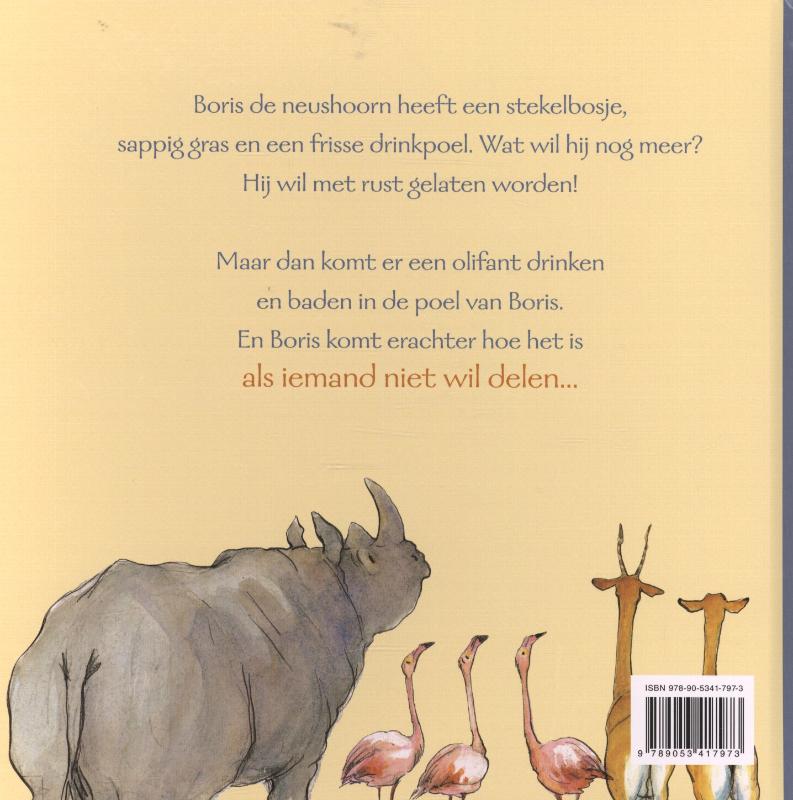 Achterkant van Bazige Boris