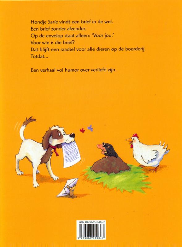 Achterkant van Sarie vindt een brief
