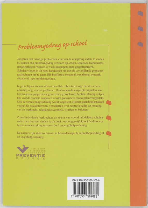 Achterkant van Probleemgedrag op school