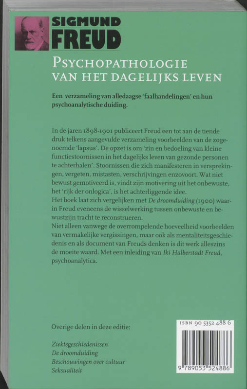 Achterkant van Psychopathologie van het dagelijks leven