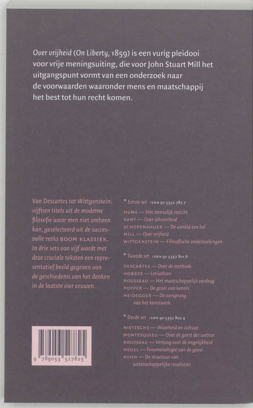 Achterkant van Over vrijheid