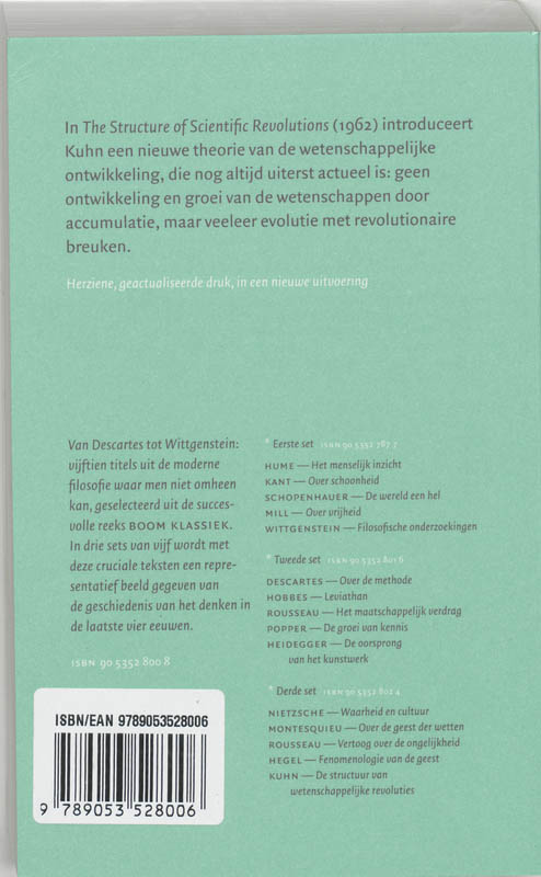 Achterkant van De structuur van wetenschappelijke revoluties