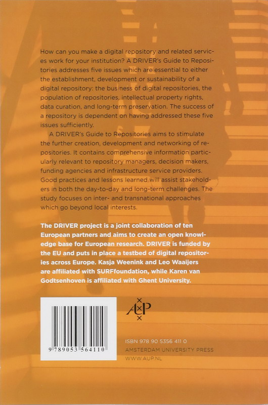 Achterkant van A DRIVER's Guide to European Repositories
