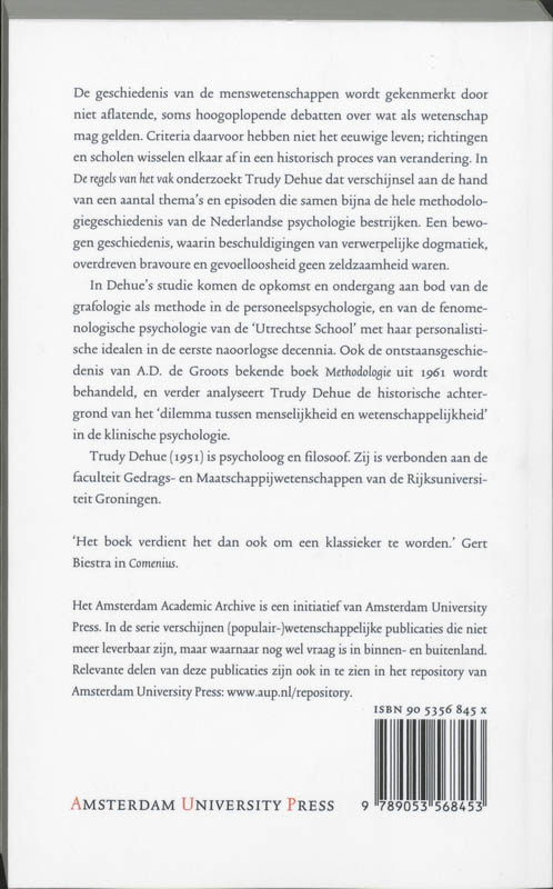 Achterkant van De regels van het vak