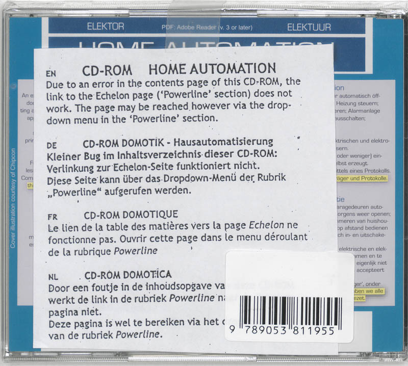 Achterkant van Domotique domotica domotik