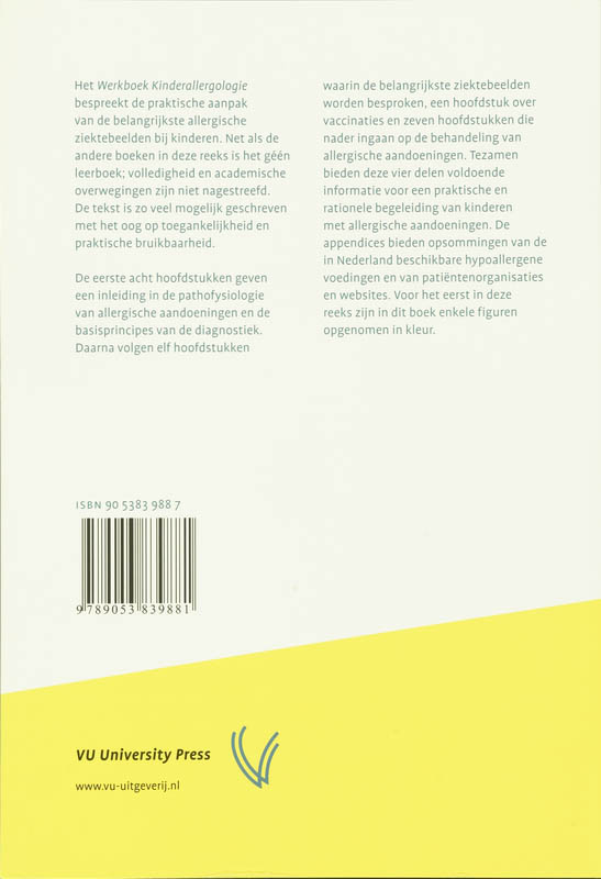 Achterkant van Werkboek Kinderallergologie