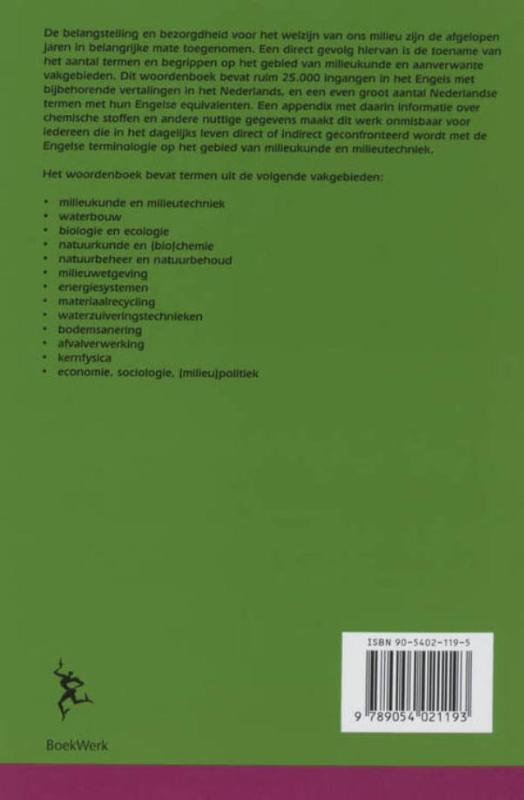 Achterkant van Nederlands- Engels . Engels-Nederlands = Dutch-English . English-Dutch