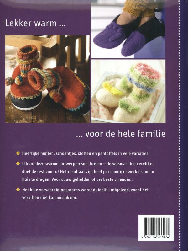 Achterkant van Brei de mooiste pantoffels