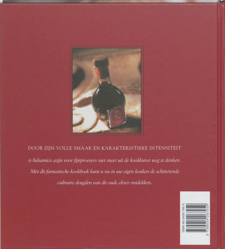Achterkant van Het balsamico-azijn kookboek