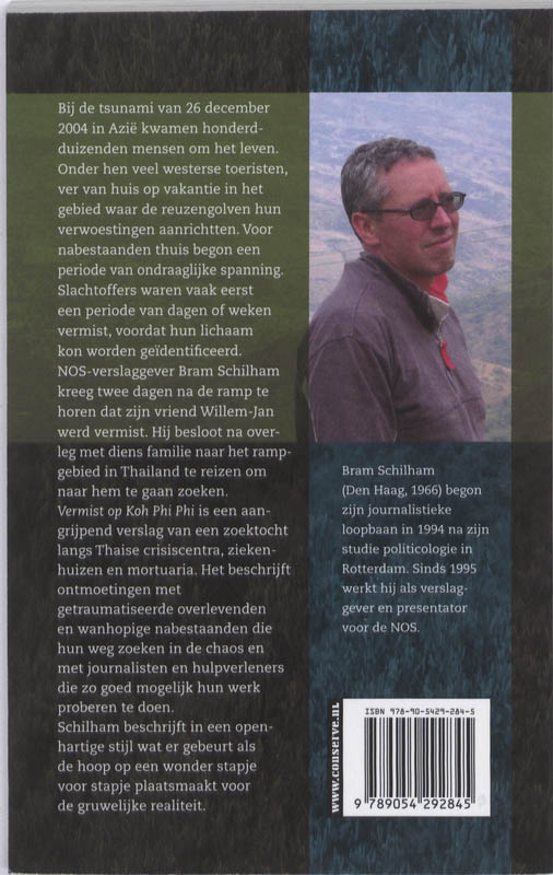 Achterkant van Vermist op Koh Phi Phi
