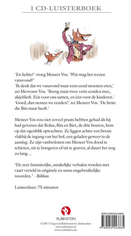 Achterkant van De fantastische meneer Vos
