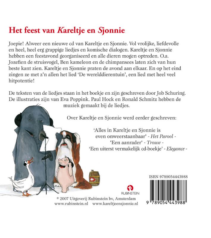 Achterkant van Het feest van Kareltje en Sjonnie