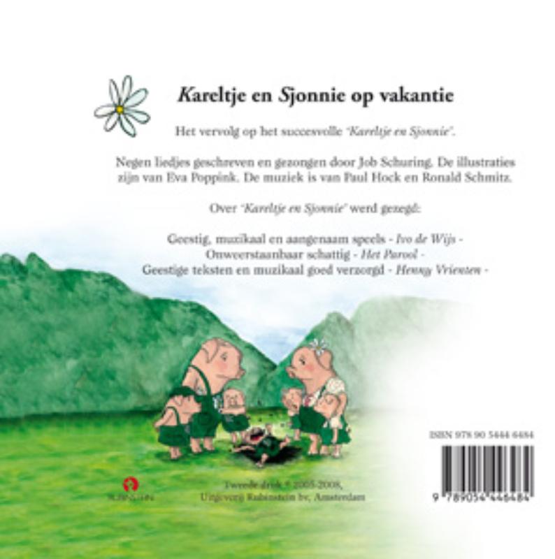 Achterkant van Kareltje en Sjonnie op vakantie