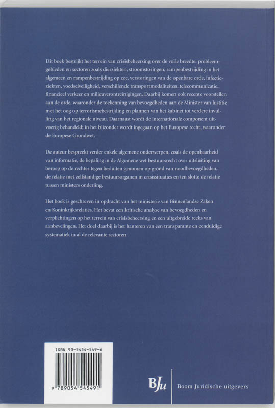 Achterkant van Het systeem van crisisbeheersing