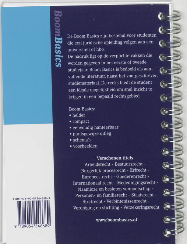 Achterkant van Boom Basics Verbintenissenrecht