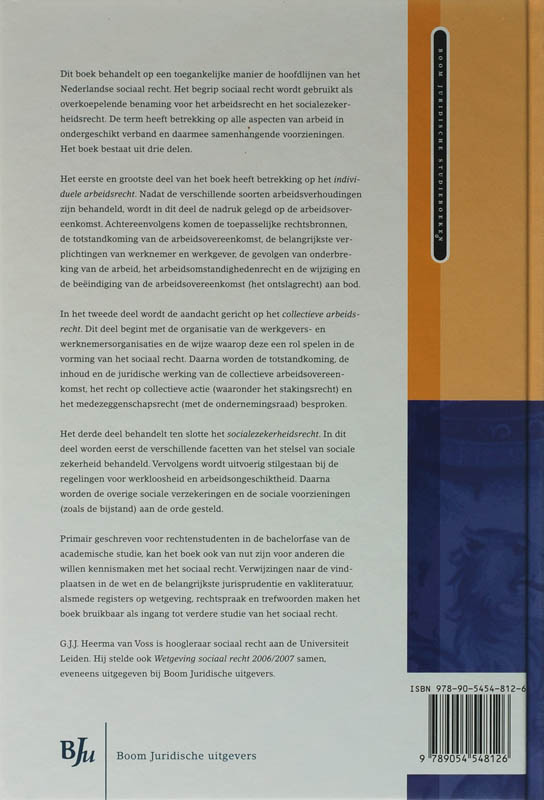 Achterkant van Inleiding Nederlands sociaal recht