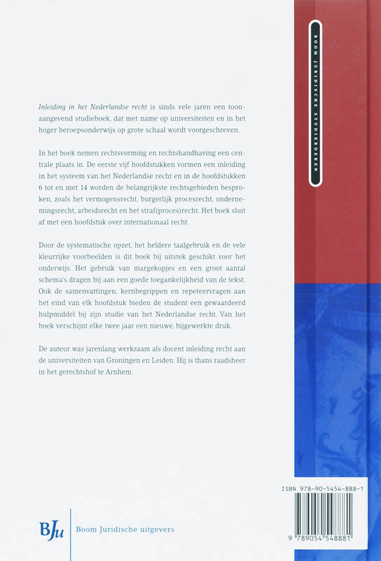 Achterkant van Inleiding in het Nederlandse recht