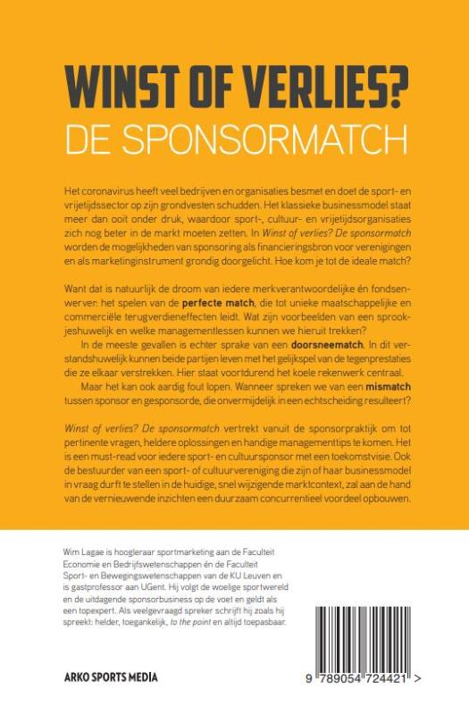 Achterkant van Winst of verlies? De sponsormatch