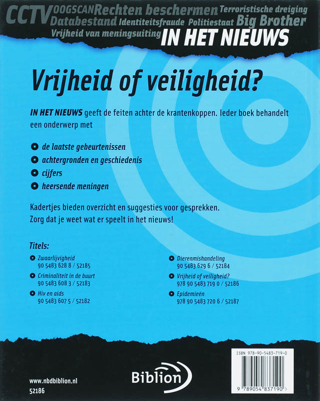 Achterkant van Vrijheid of veiligheid