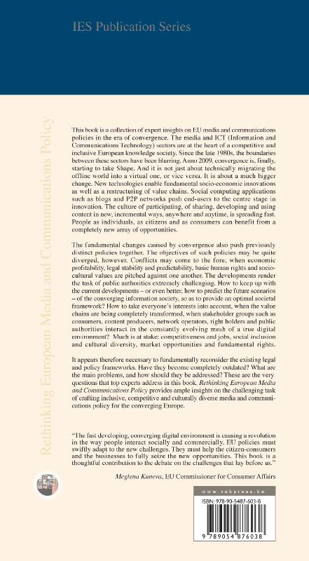 Achterkant van Rethinking European media and communications policy