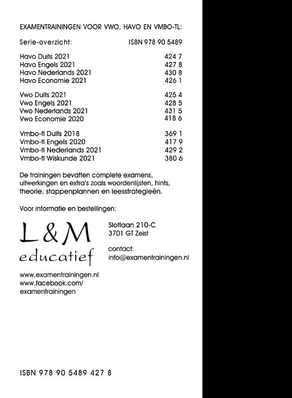 Achterkant van Havo Engels 2021