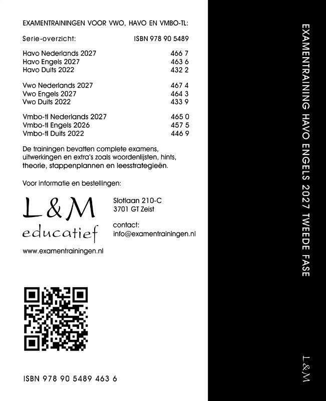Achterkant van Examentraining Havo Engels 2027