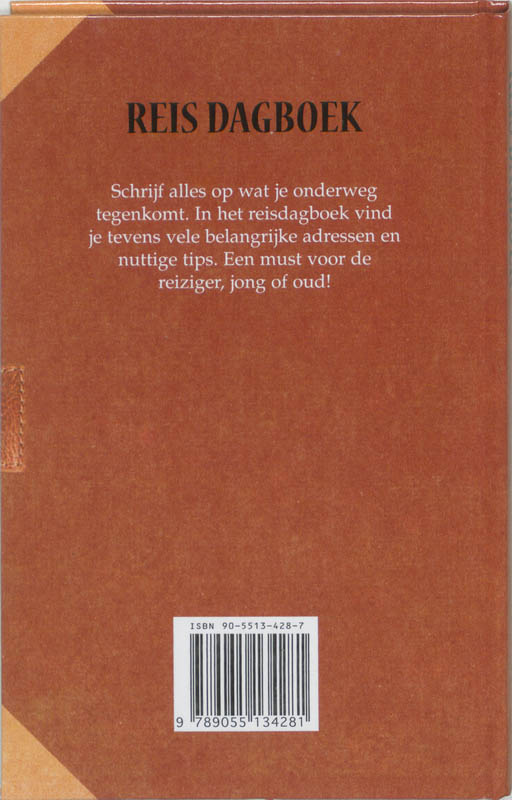 Achterkant van Reis dagboek