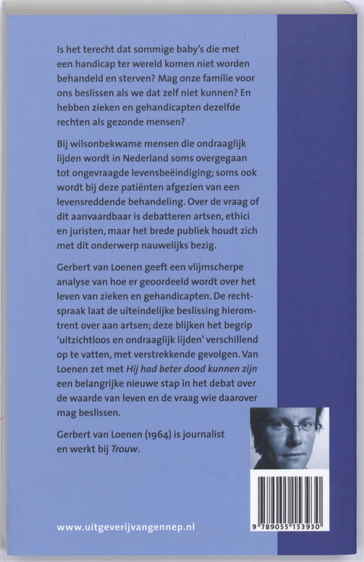 Achterkant van Hij had beter dood kunnen zijn