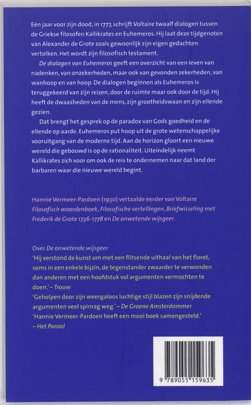 Achterkant van De dialogen van Euhemeros