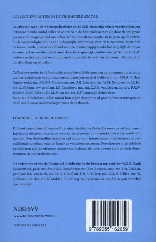 Achterkant van Collectieve acties in de financiële sector