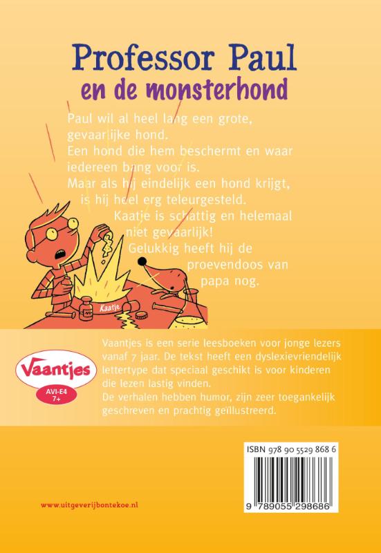 Achterkant van Professor Paul en de monsterhond