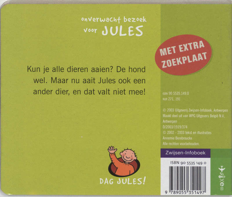 Achterkant van Onverwacht bezoek voor Jules