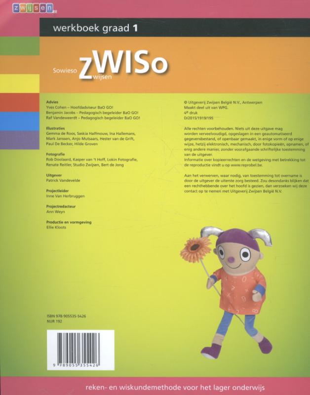 Achterkant van Werkboek graad 1