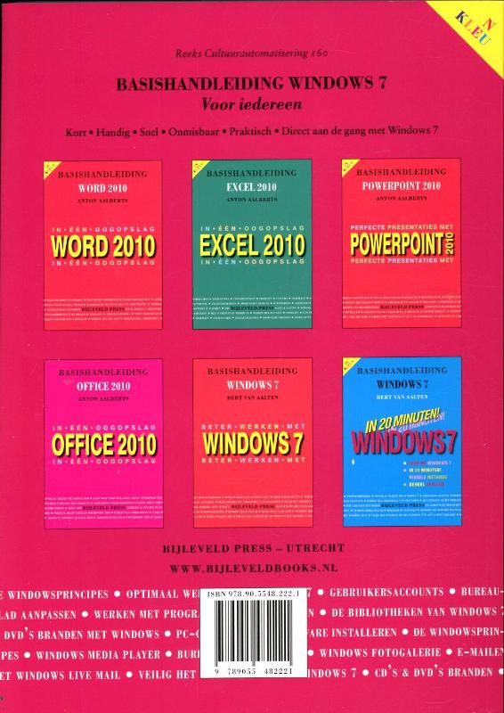 Achterkant van Basishandleiding Windows 7