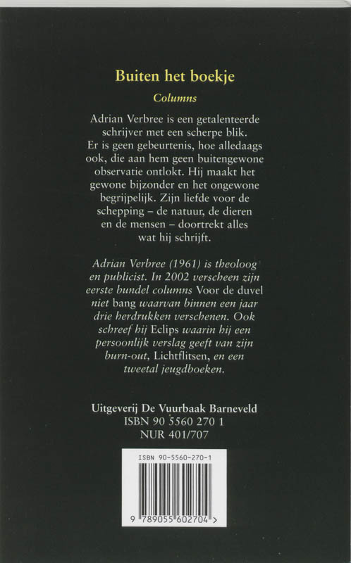 Achterkant van Buiten het boekje