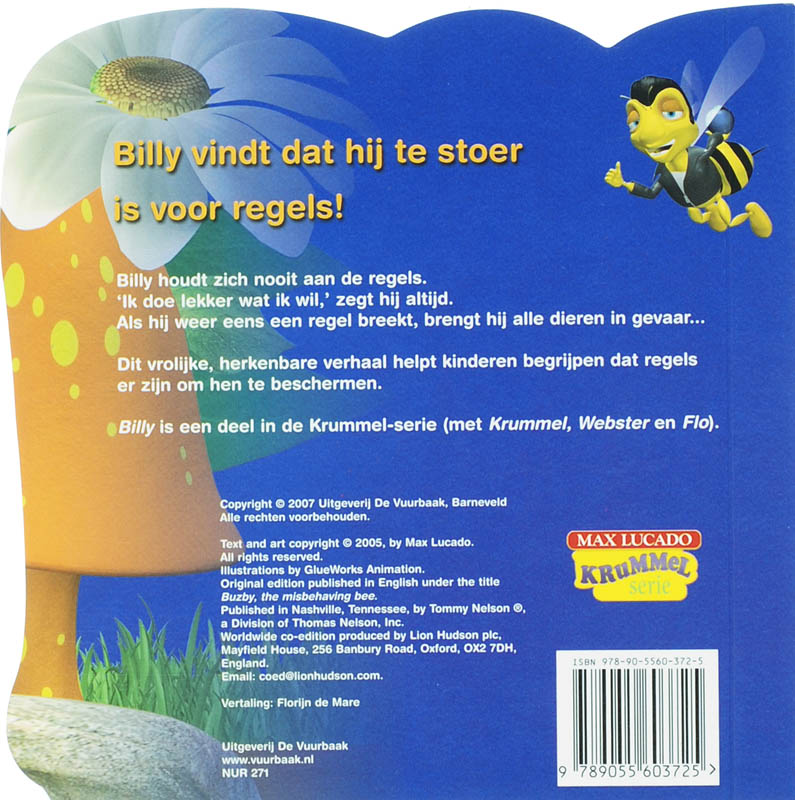 Achterkant van Billy de bengelbij