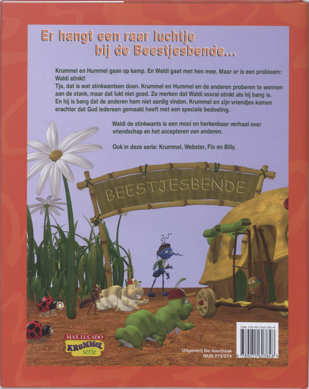 Achterkant van Waldi de stinkwants