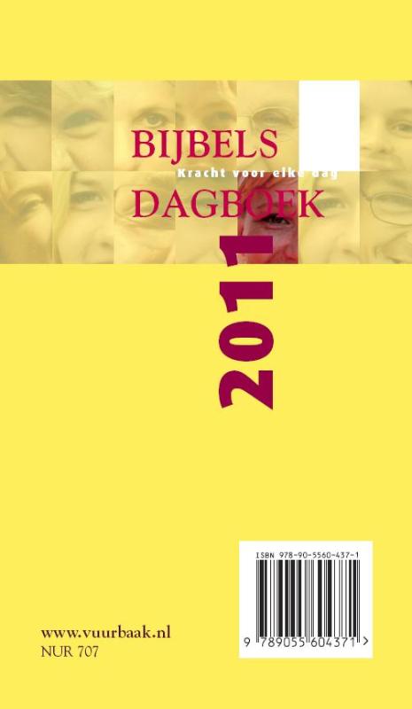 Achterkant van Bijbels dagboek 2011