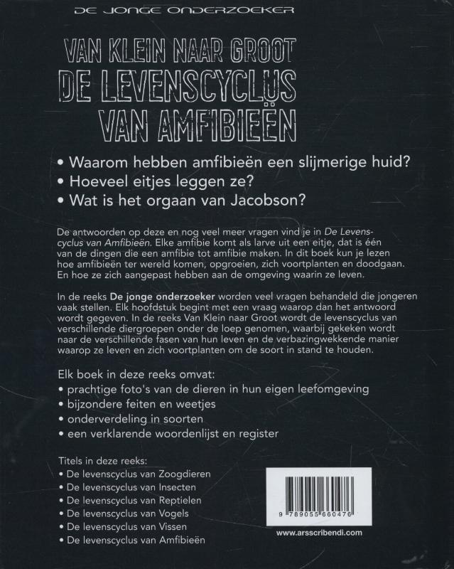 Achterkant van De levenscyclus van amfibieën