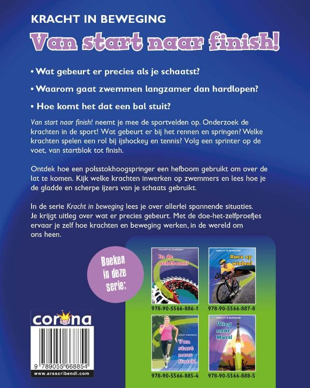 Achterkant van Van start naar finish!