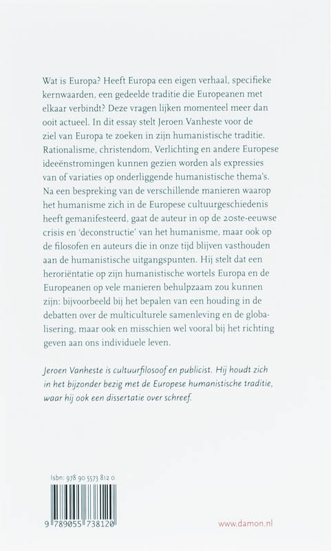 Achterkant van Humanisme en het Avondland