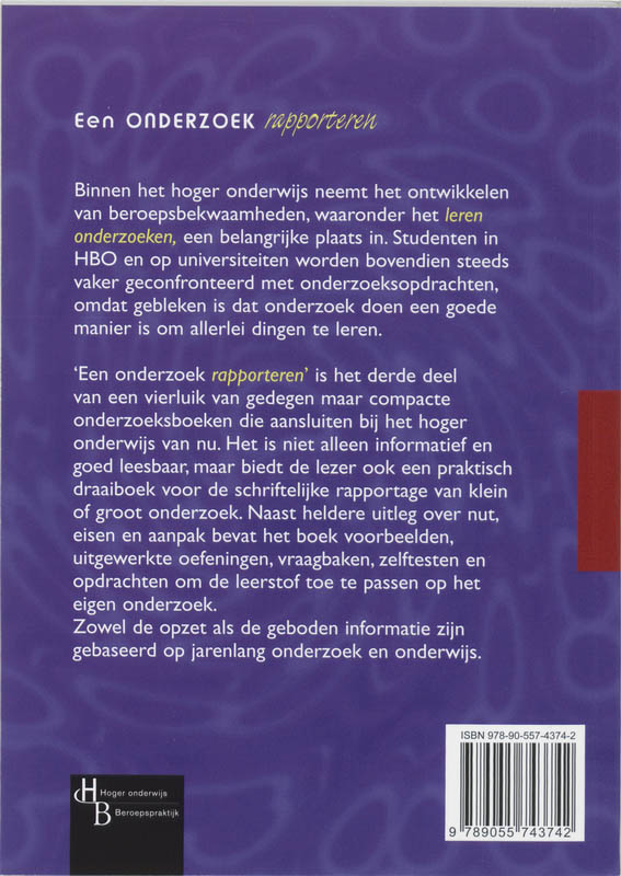 Achterkant van Een onderzoek rapporteren