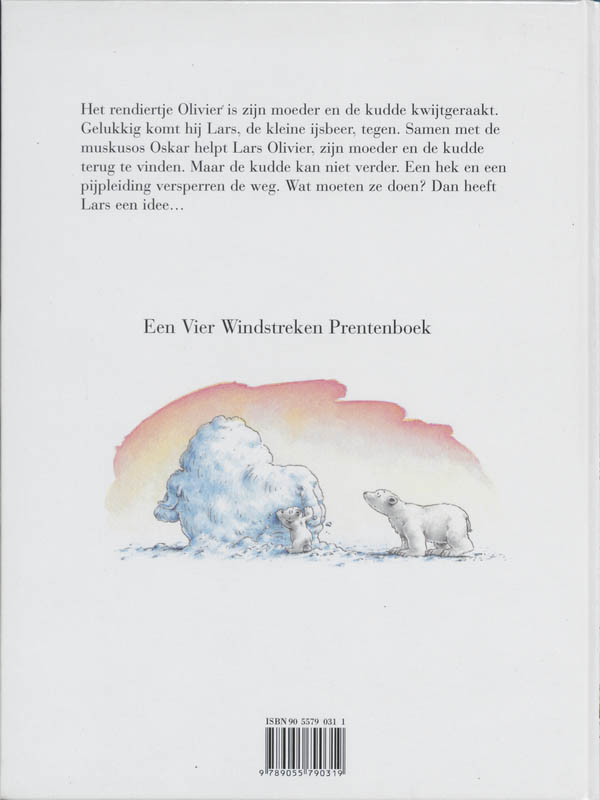 Achterkant van Kleine IJsbeer redt de rendieren