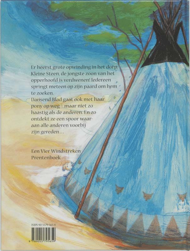 Achterkant van Dansend Blad, het indianenmeisje